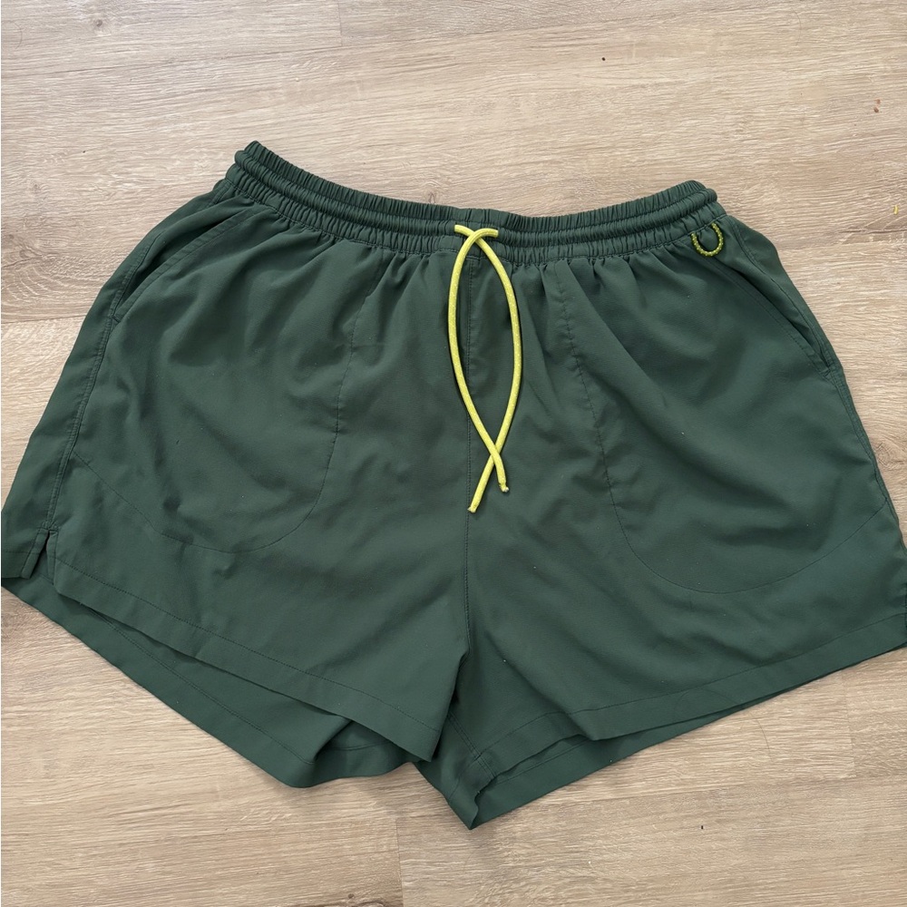 Outdoor Voices Dark Green Athletic Shorts